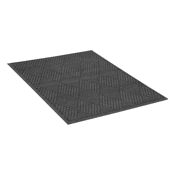 Floor Mat, 0.25" Thick, Charcoal, 48 in W x 96 in L